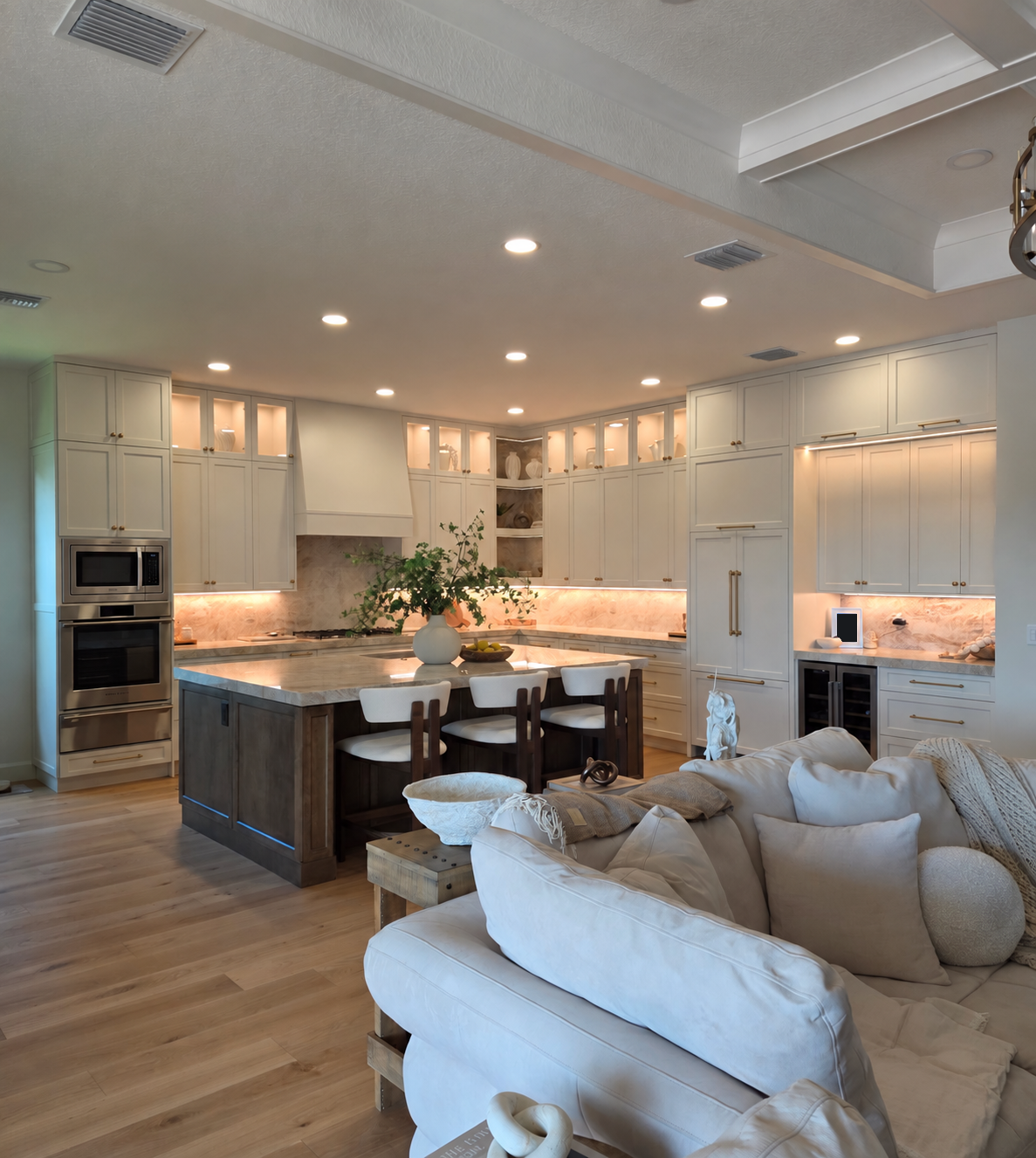 White kitchen with installed appliances