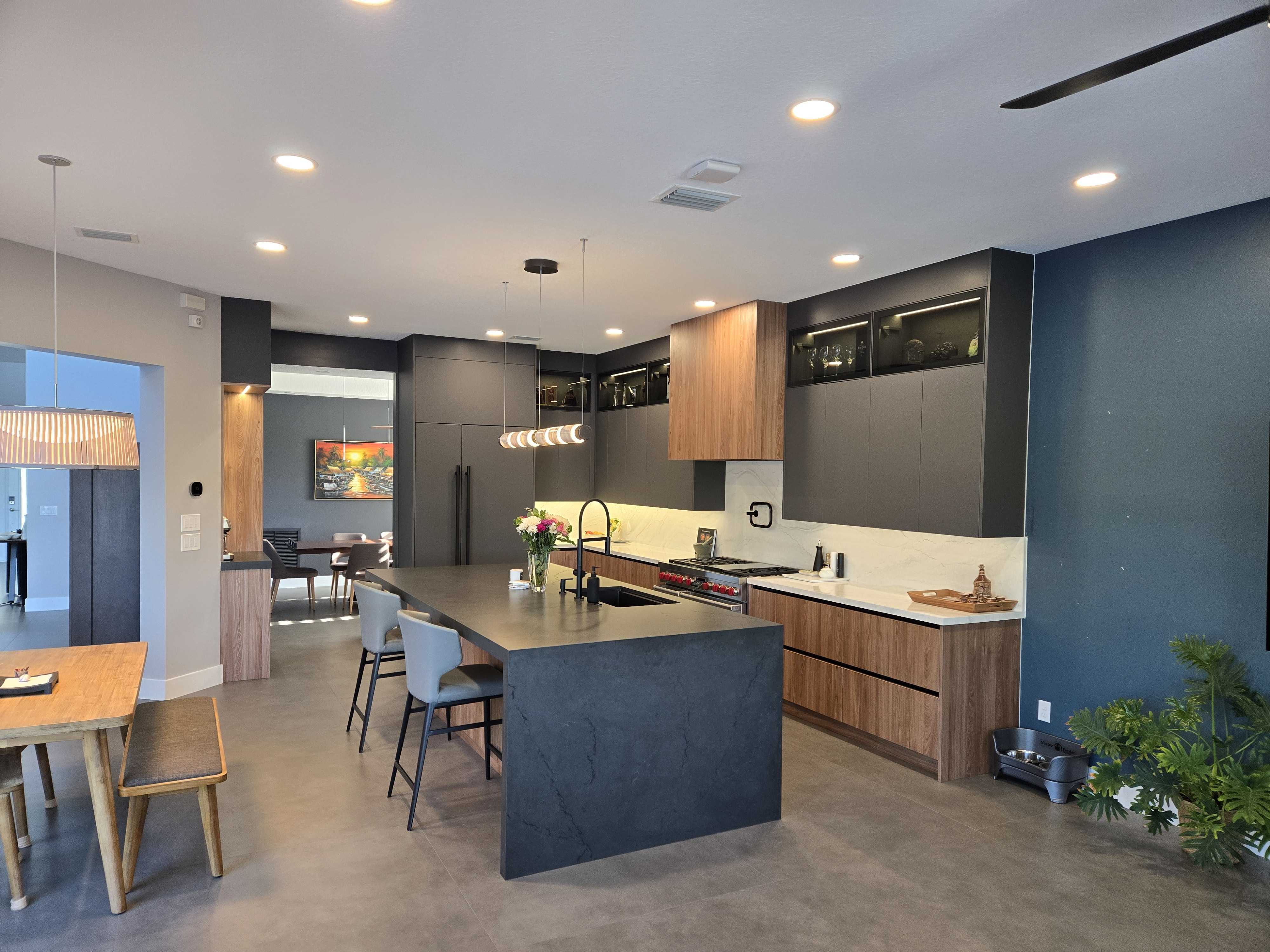 Modern charcoal kitchen