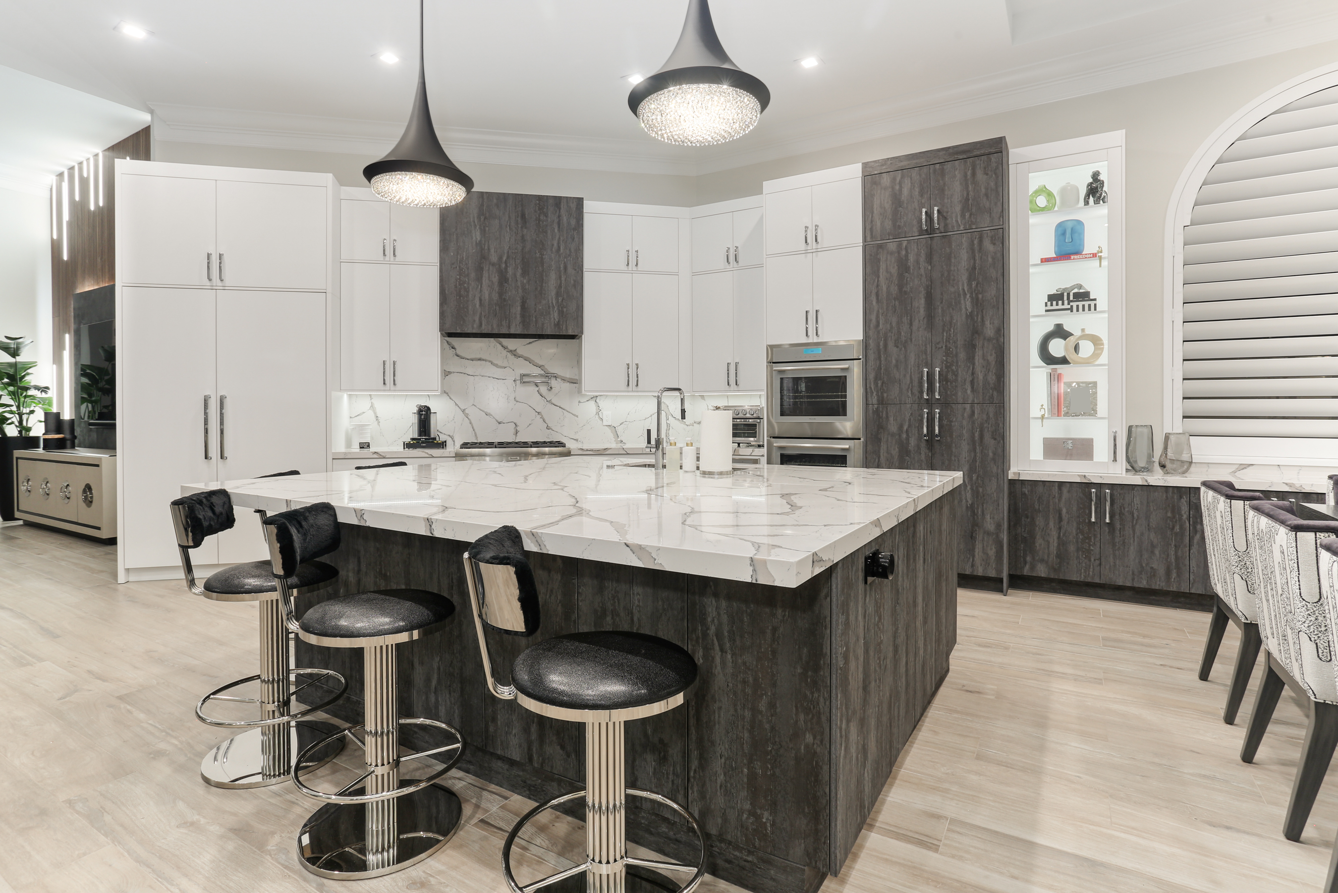 Quartz kitchen island detail